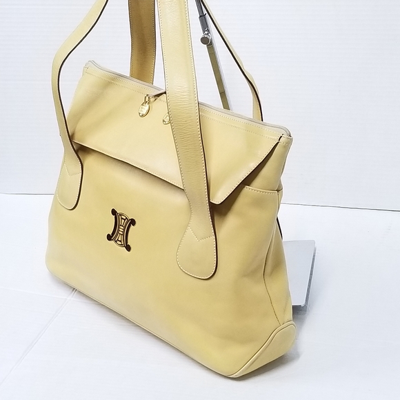 Gorgeous Rare Vintage CÉLINE Triomphe Large Leather Tote handbag - Picture 8 of 16